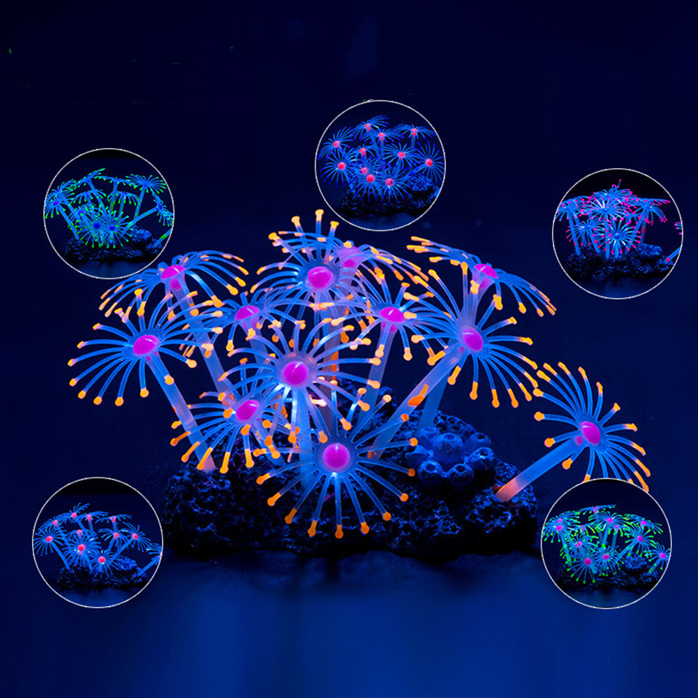 Silicone Glowing Aquarium Coral Plants Decor Supplies