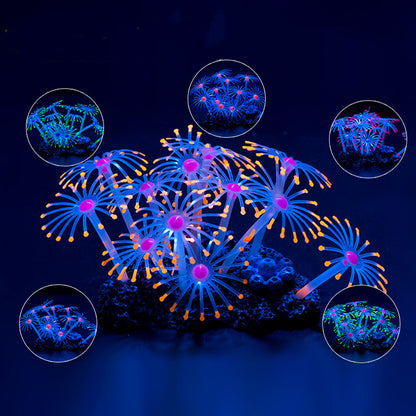 Silicone Glowing Aquarium Coral Plants Decor Supplies