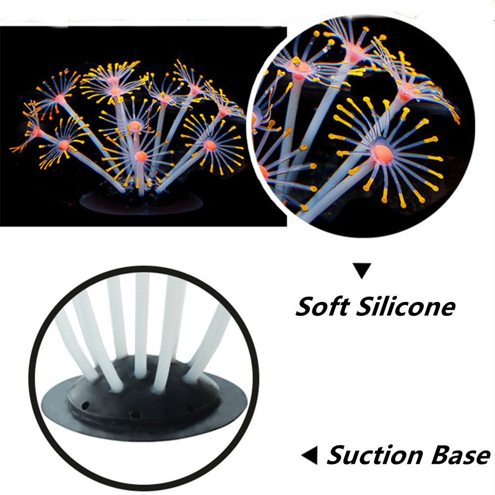 Silicone Glowing Aquarium Coral Plants Decor Supplies