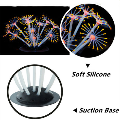 Silicone Glowing Aquarium Coral Plants Decor Supplies