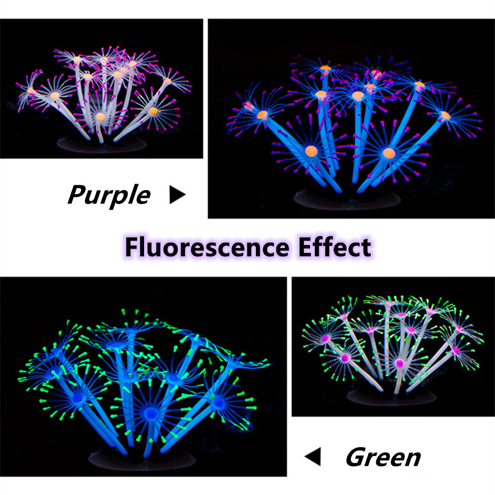 Silicone Glowing Aquarium Coral Plants Decor Supplies