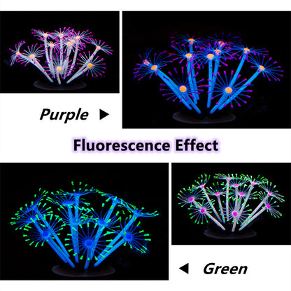 Silicone Glowing Aquarium Coral Plants Decor Supplies